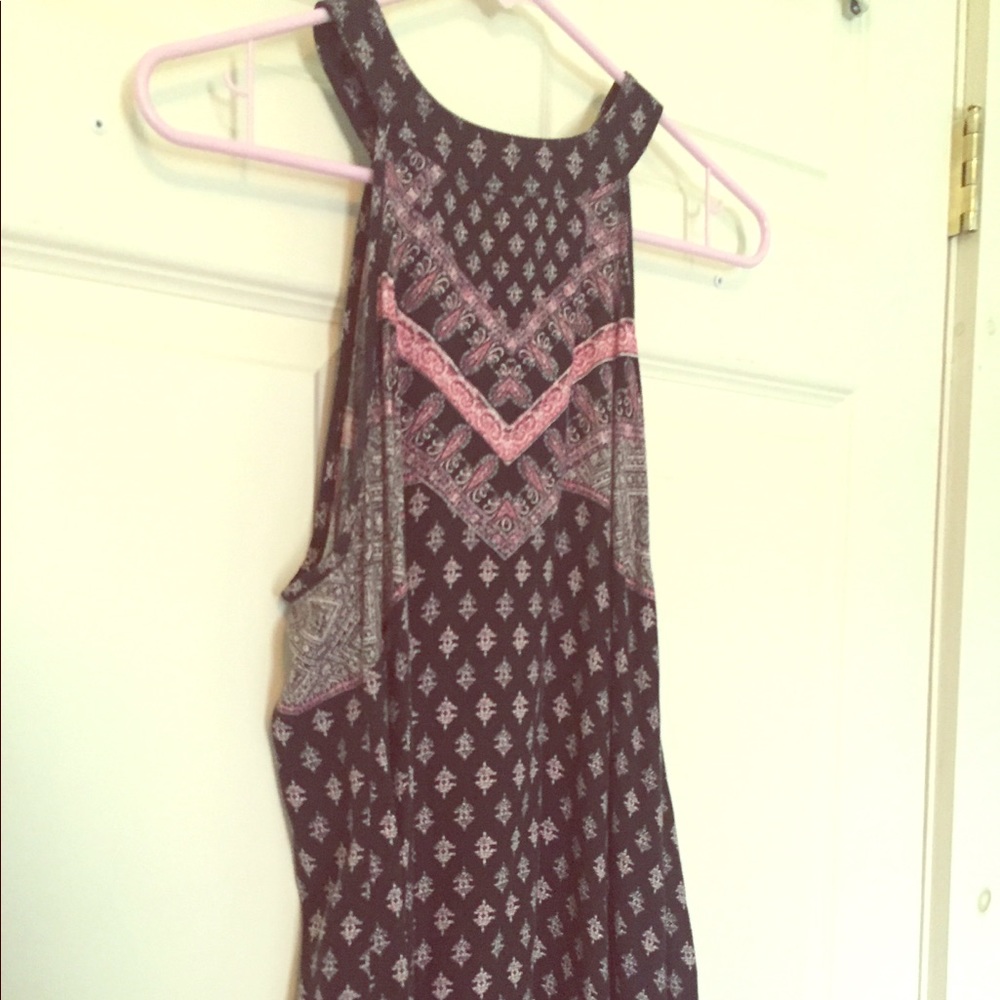 High-neck patterned dress